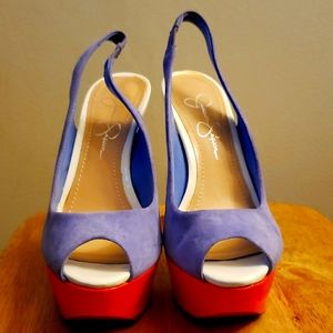 Jessica Simpson color block heels.